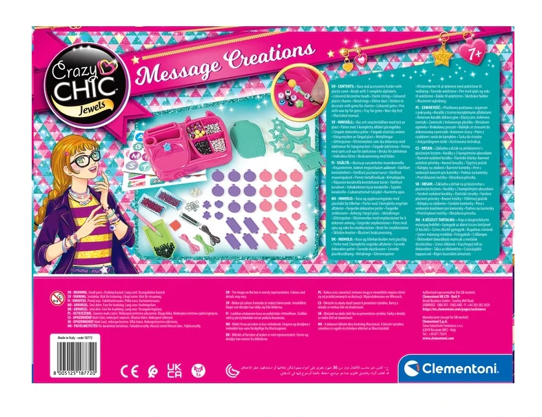 Karoliukų rinkinys papuošalams kurti Clementoni Crazy Chic Letter Jewelery Studio
