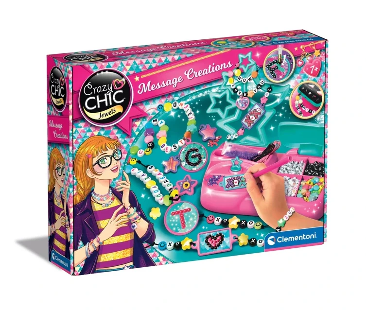 Karoliukų rinkinys papuošalams kurti Clementoni Crazy Chic Letter Jewelery Studio