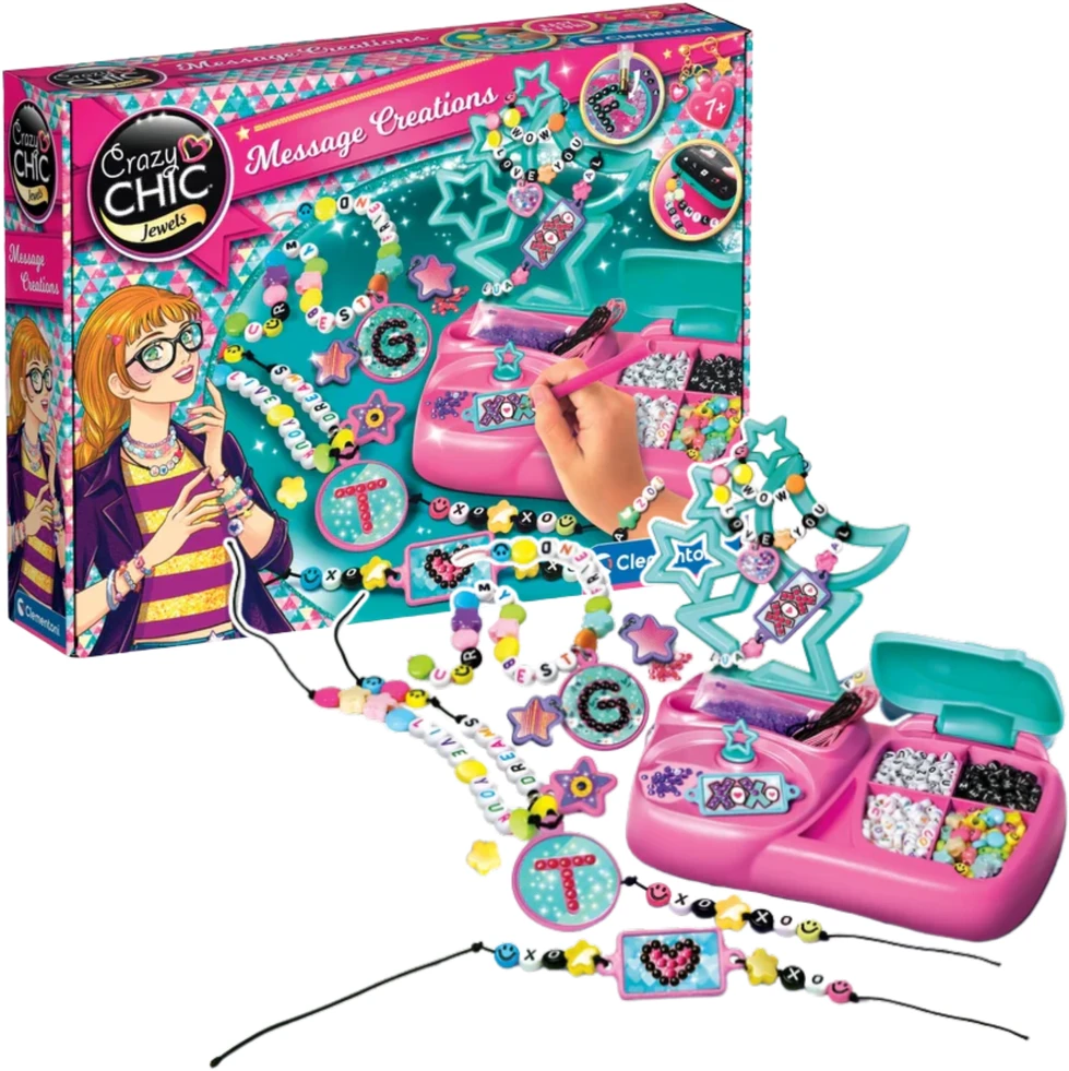 Karoliukų rinkinys papuošalams kurti Clementoni Crazy Chic Letter Jewelery Studio