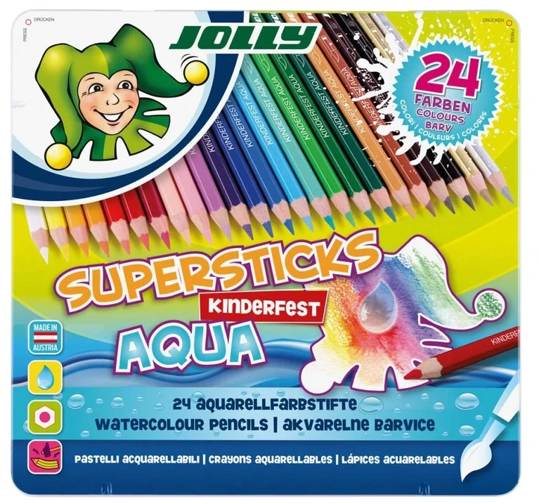 Spalvoti akvareliniai pieštukai AQUA, Jolly, 24 sp.