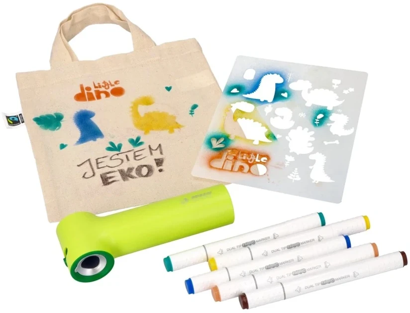 Purškiamų tekstilinių flomasterių rinkinys AIRBRUSH TEXTIL SET, Jolly