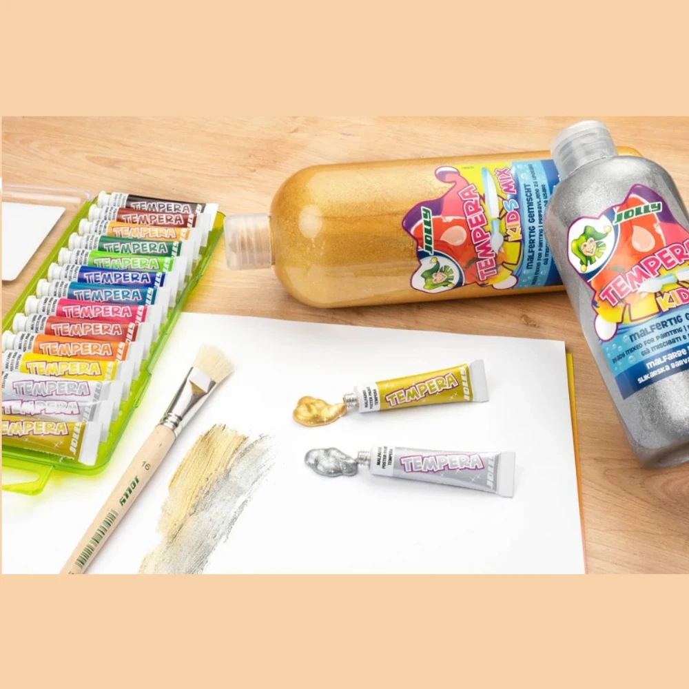 Tempera SUPER, Jolly, 14 spalvų po 7,5ml, plastikinėje dėžutėje