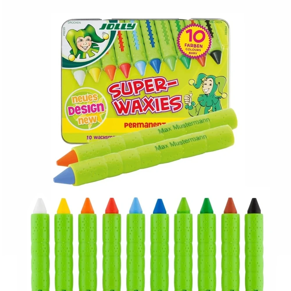 Vaškinės kreidelės SUPERWAXIES PERMANENT, Jolly, 10 sp.