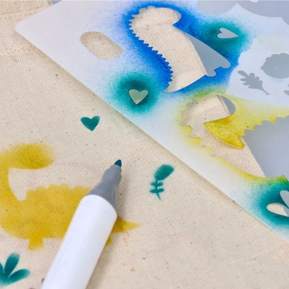Purškiamų tekstilinių flomasterių rinkinys AIRBRUSH TEXTIL SET, Jolly