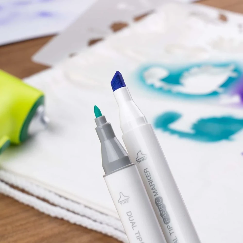 Purškiamų tekstilinių flomasterių rinkinys AIRBRUSH TEXTIL SET, Jolly