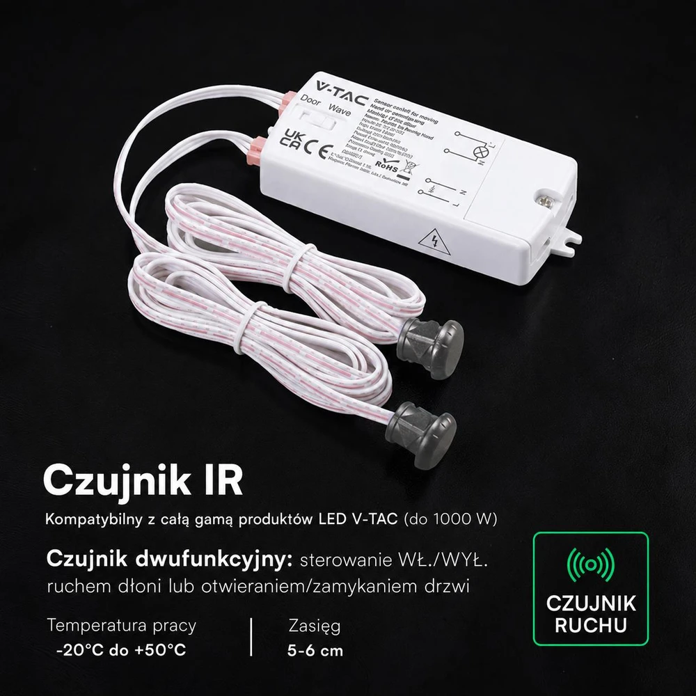 Durų judesio daviklis, baltas