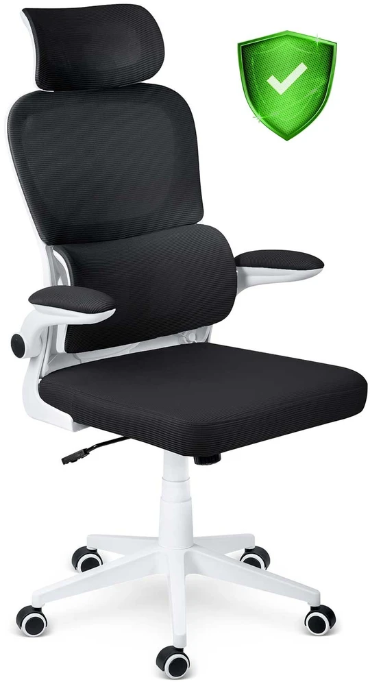 Sofotel Biuro kėdė su kvėpuojančiu tinkleliu, reguliuojamu aukščiu, ergonomine atrama, supimo funkcija, juoda biuro kėdė