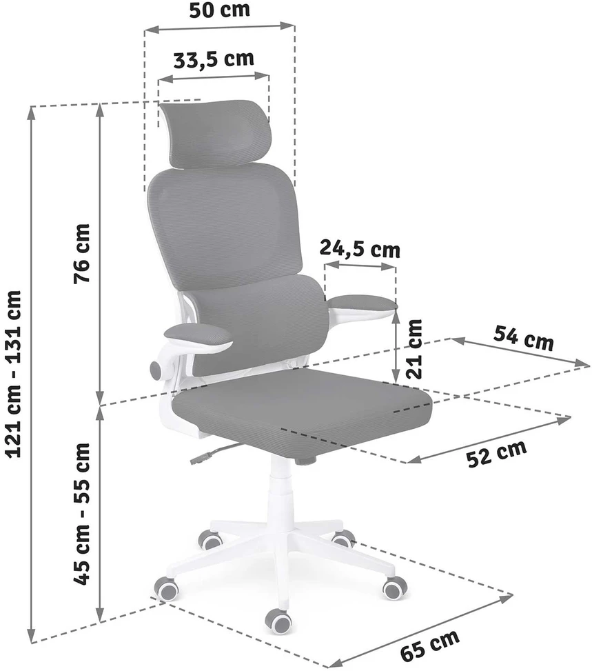 Sofotel Biuro kėdė su kvėpuojančiu tinkleliu, reguliuojamu aukščiu, ergonomine atrama, supimo funkcija, juoda biuro kėdė