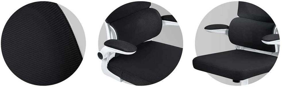 Sofotel Biuro kėdė su kvėpuojančiu tinkleliu, reguliuojamu aukščiu, ergonomine atrama, supimo funkcija, juoda biuro kėdė