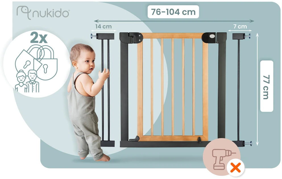 Juodi „Nukido 718200“ apsauginiai varteliai
