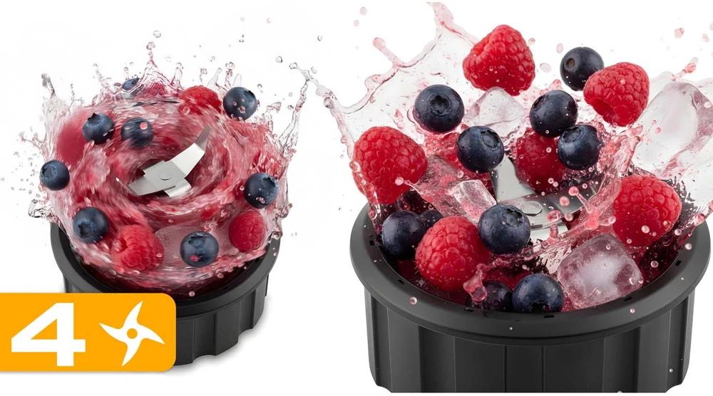 Juodas BD-751 Berdsen stiklinis trintuvas smoothie kokteiliams ir ledui, 1,5 l, 800 W