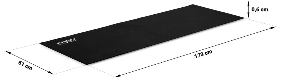 Mankštos kilimėlis 173 x 61 cm Neo-Sport - 192100 juodas