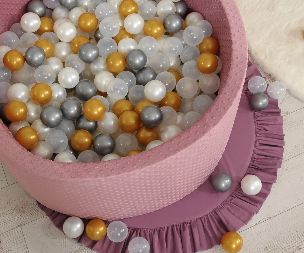 Sausų baseinų kamuoliukų baseinas pastelinės violetinės spalvos