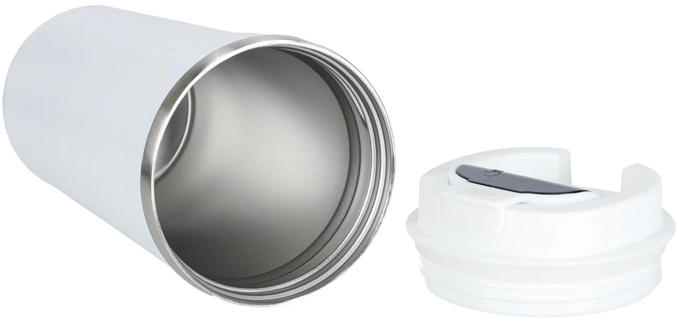 Roger LED kelioninis puodelis su kandikliu 500ml, baltas