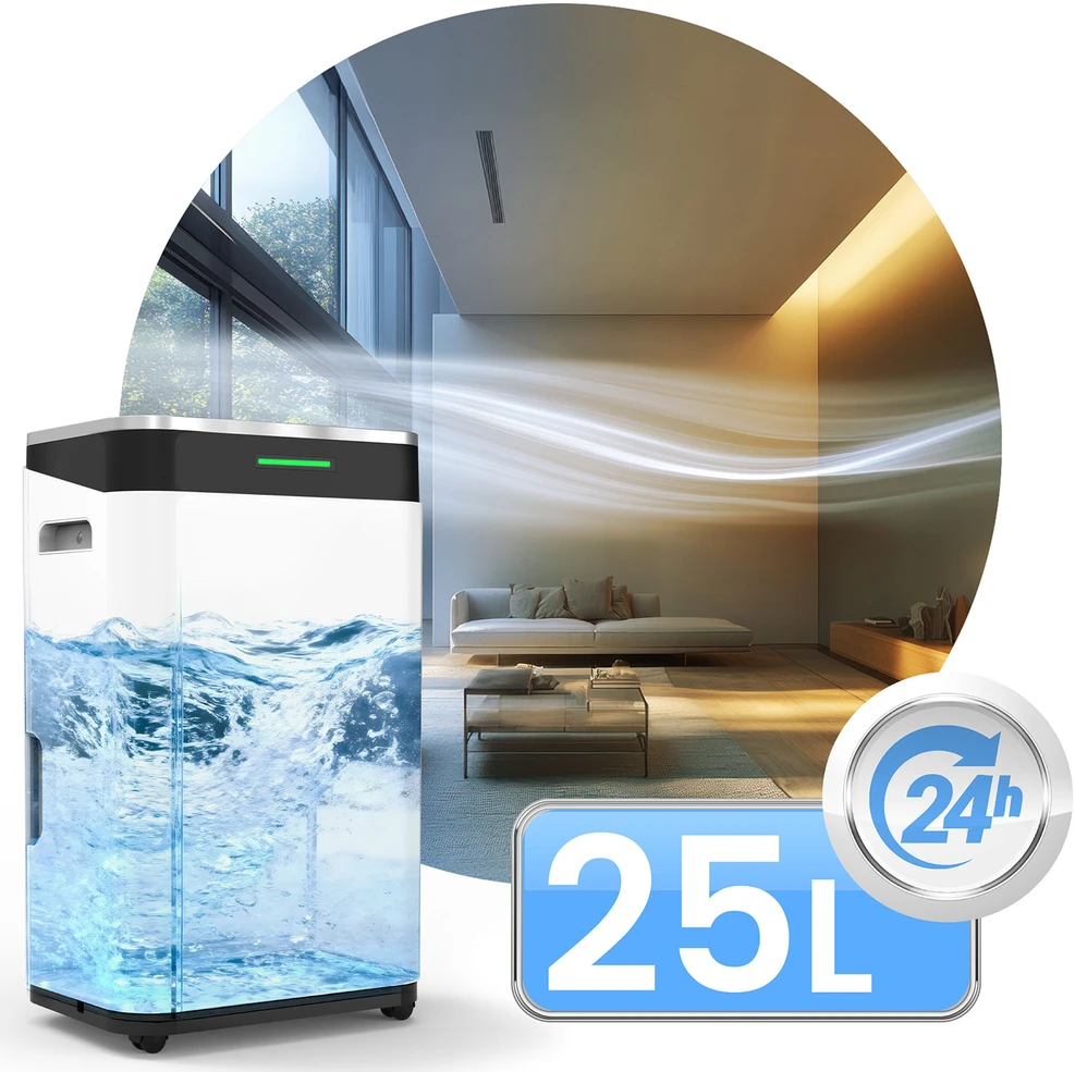 Kompresorinis oro sausintuvas Berdsen BD-533 25 l/24 h su higrostatu, baltos spalvos