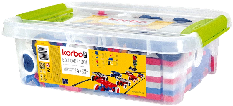 Korbo Edu Car 400 konstruktorius vaikams nuo 4 metų, mokantis mechanikos ir eismo taisyklių