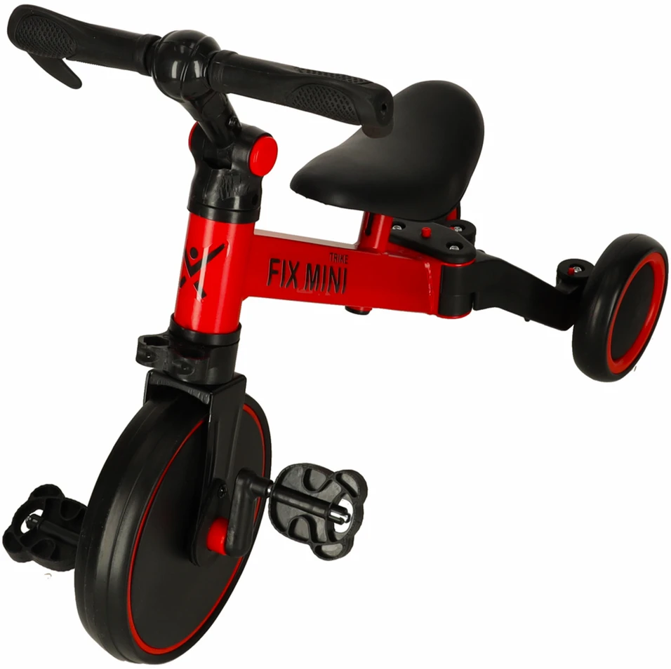 Trike Fix Mini krosinis triratukas 3in1 su pedalais, raudonas