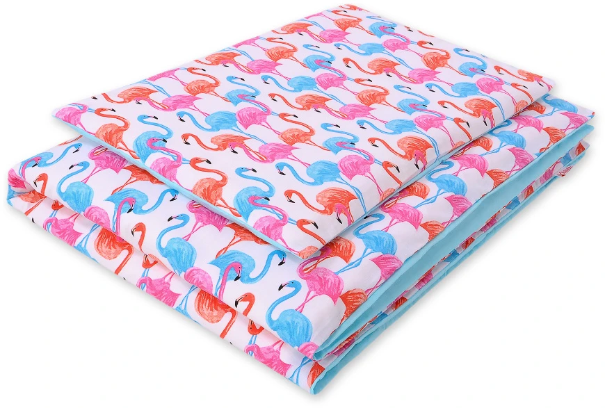 Bobono Vaikiška medvilninė patalynė su flamingais 140x200