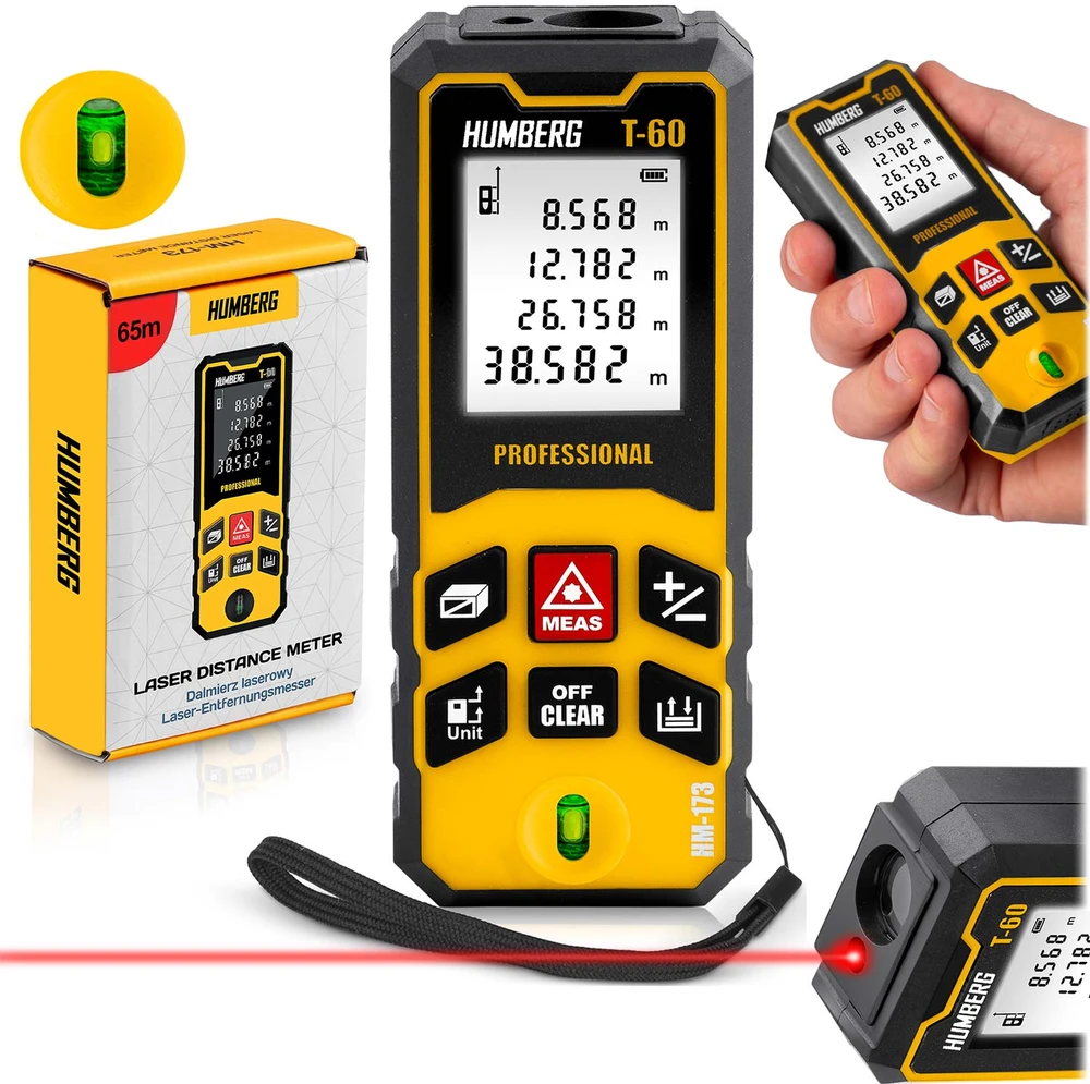 Lazerinis atstumo matuoklis Humberg HM-173, 60 m