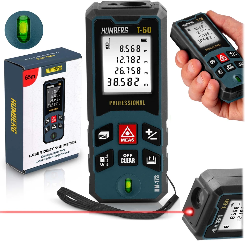 Lazerinis atstumo matuoklis Humberg HM-173, 60 m
