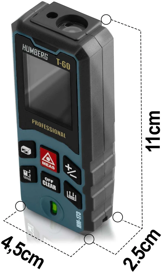 Lazerinis atstumo matuoklis Humberg HM-173, 60 m