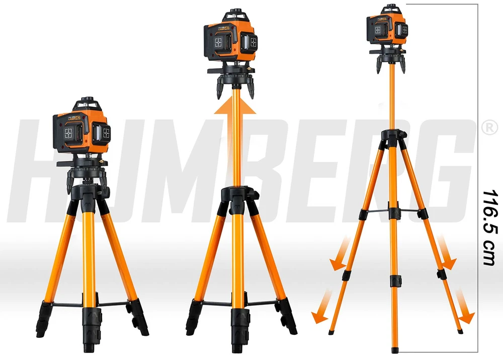 Lazerinis kryžminis nivelyras Humberg HM-175 su dėklu ir priedais