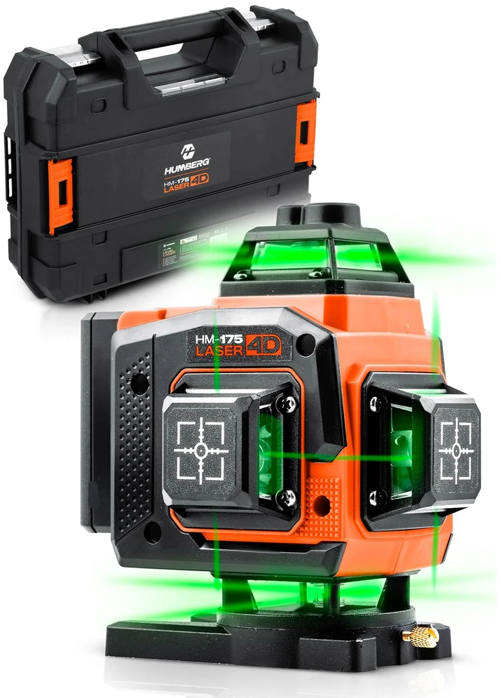 Lazerinis kryžminis nivelyras Humberg HM-175 su dėklu ir priedais