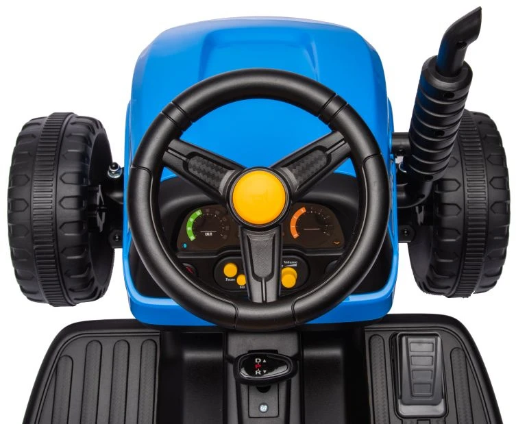 Lean Cars Vienvietis elektrinis traktorius su priekaba vaikams BBH-030, mėlynas