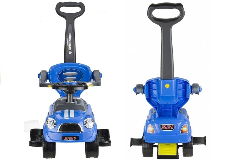 Lean Cars Paspiriama mašinėlė-stumdukas vaikams, transformuojama, mėlyna