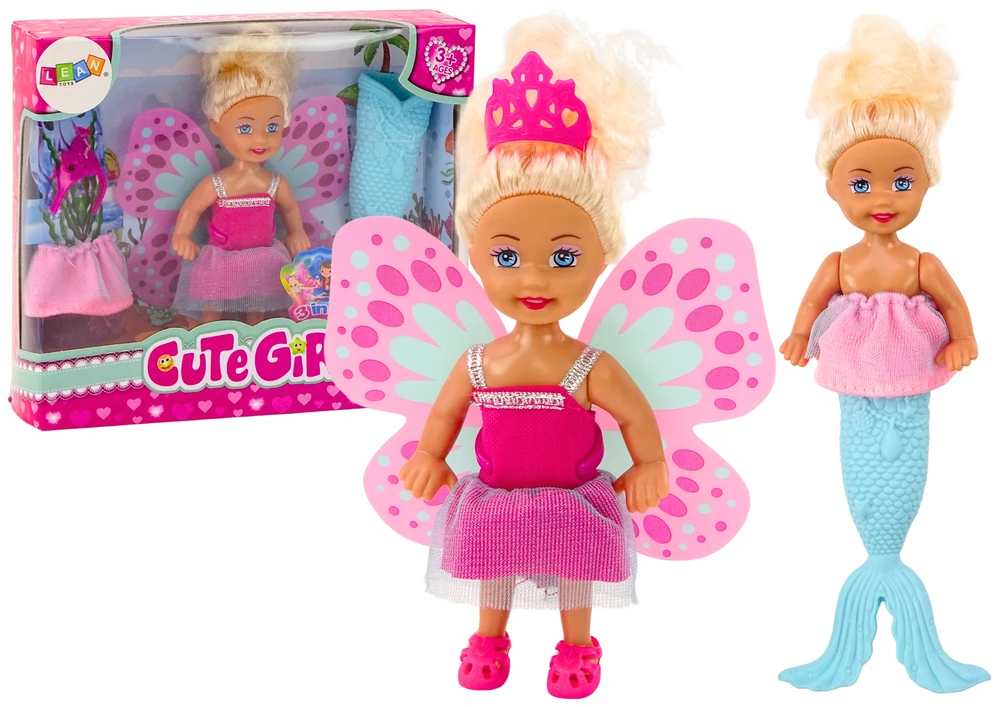 Lean Toys Lėlė undinėlė su sparnais, 12 cm