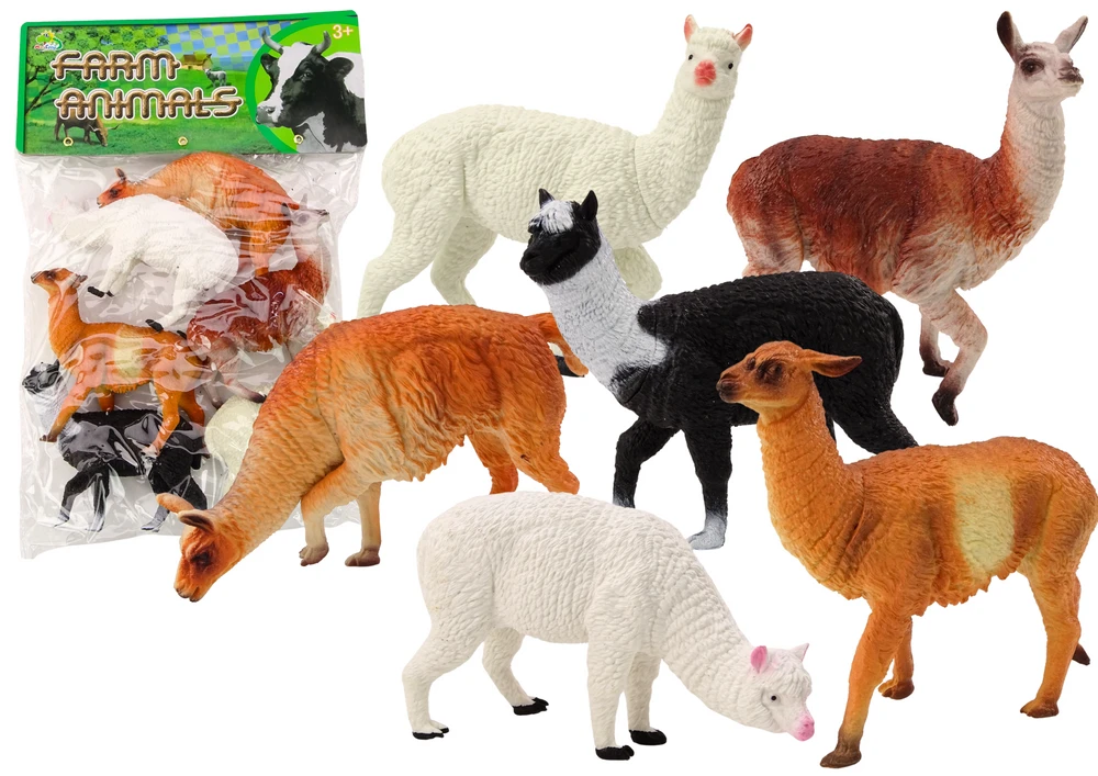 Lean Toys Alpakų ir Lamų Figūrėlių Rinkinys, 6 vnt.
