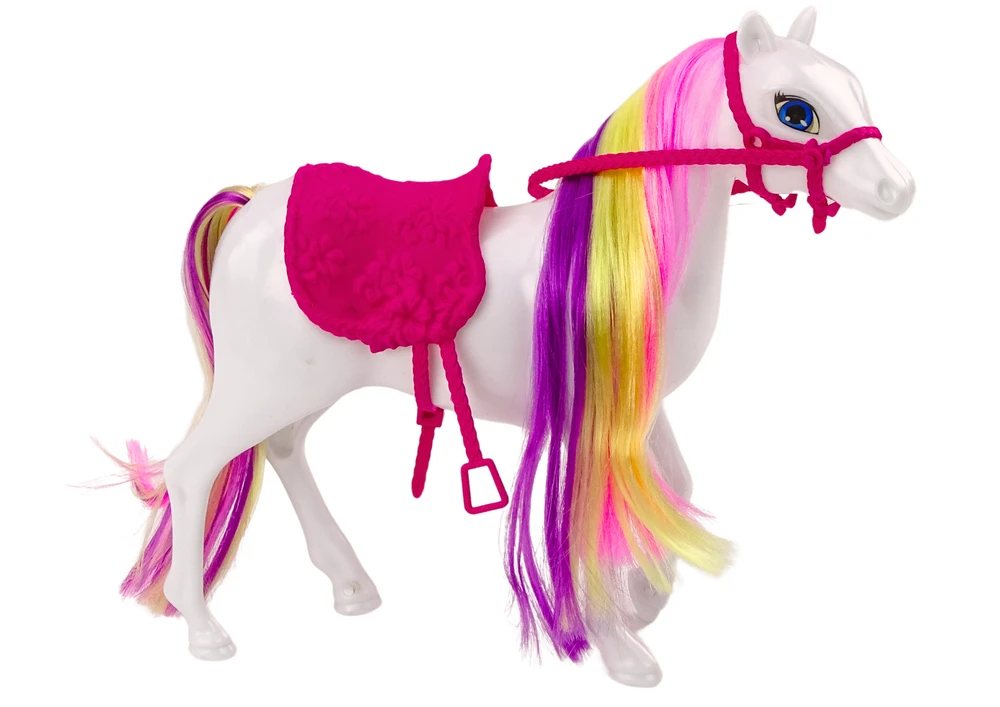 Lean Toys Balto Žirgo Figūrėlė su Šukavimo Rinkiniu