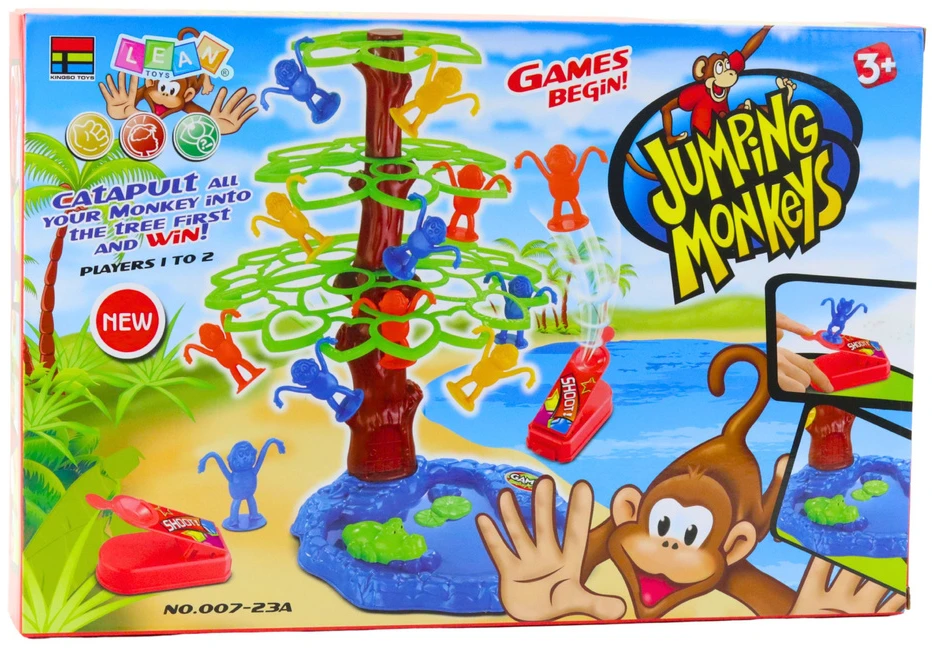 Lean Toys Žaidimas Jumping Monkeys medyje su ežeru ir krokodilu