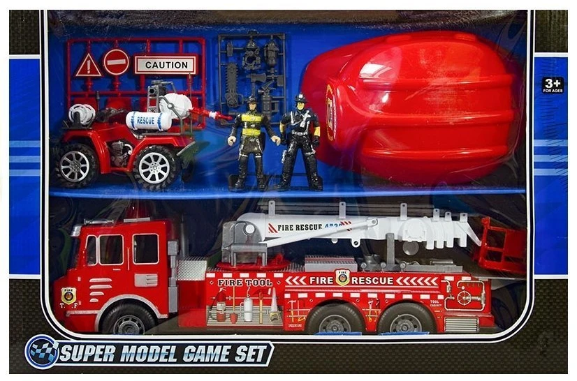 Lean Toys Gaisrininko Žaidimų Rinkinys su Priekaba