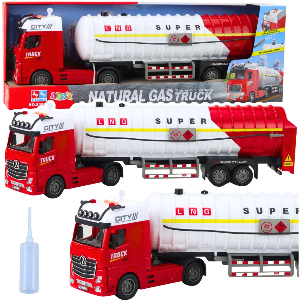 Lean Toys Žaislinis autocisternos sunkvežimis su šviesomis ir garsais, 61 cm