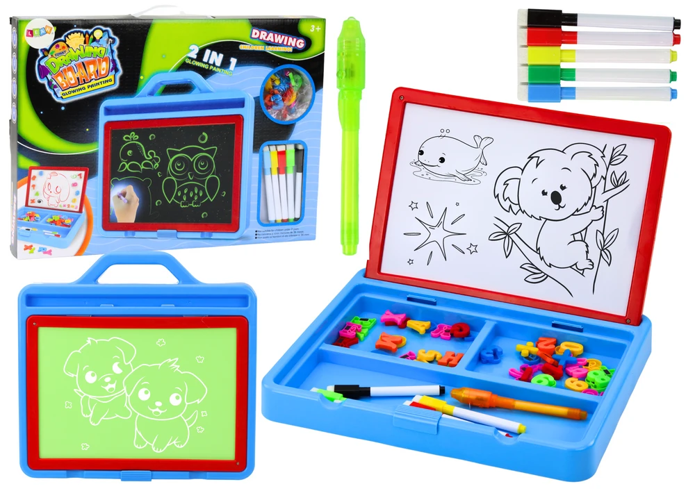 Lean Toys Magnetinė piešimo lenta su LED apšvietimu