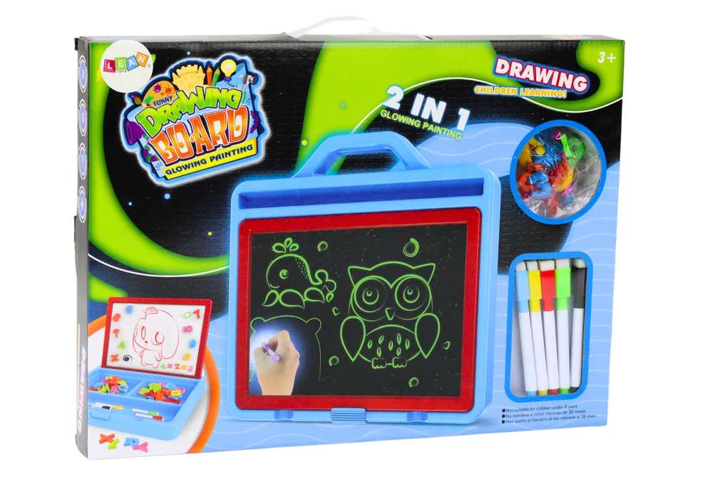 Lean Toys Magnetinė piešimo lenta su LED apšvietimu