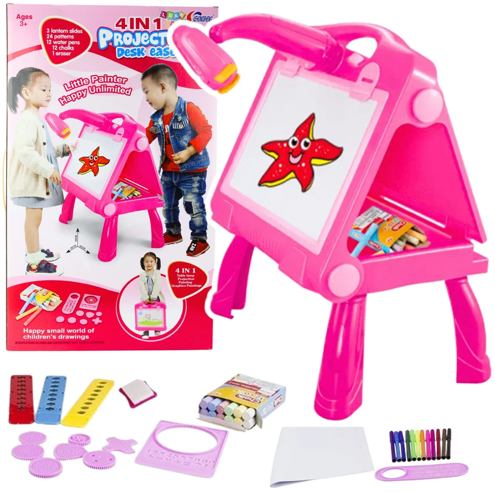 Lean Toys Piešimo lenta/projektorius, rožinė