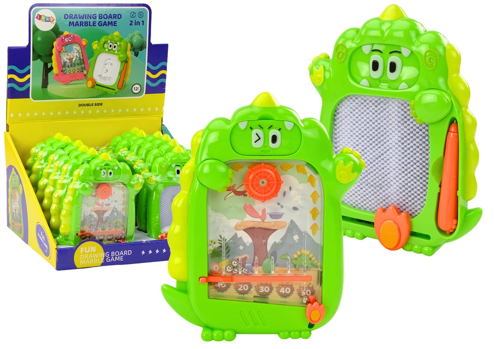 Lean Toys Žaidimas piešimo lenta 2in1 Lean Toy Žalias Dinosaur