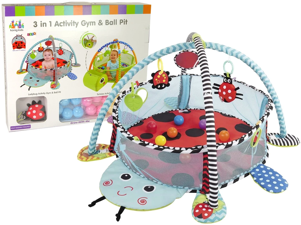 Lean Toys Žaidimų kilimėlis Konig Kids su baseinu ir kamuoliukais