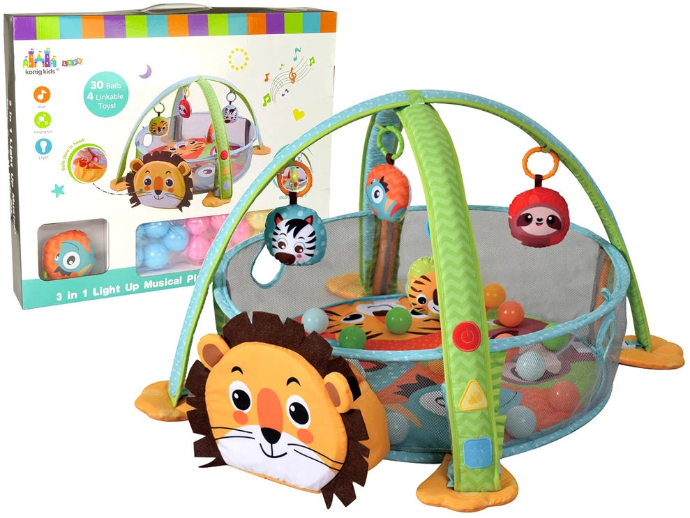 Lean Toys Žaidimų kilimėlis Konig Kids su kamuoliukais