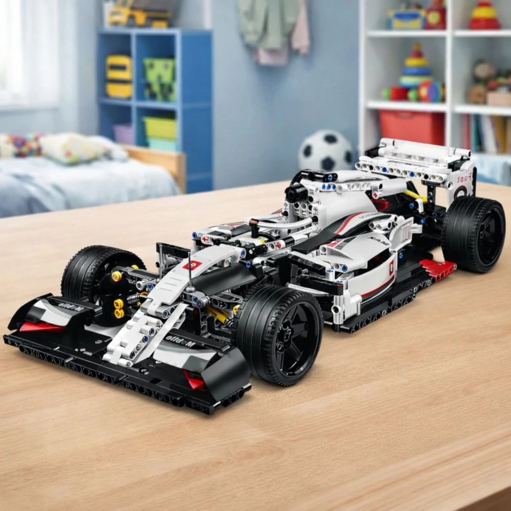 Lean Toys Konstruktoriaus rinkinys Mudking 13117 F1 lenktyninis automobilis, 1235 dalys