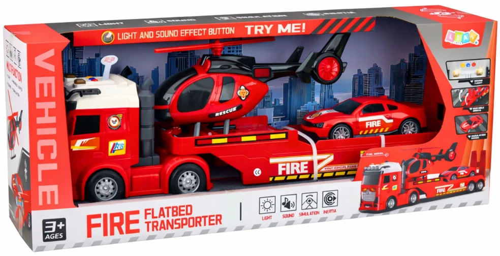 Lean Toys Gaisrinės gelbėjimo rinkinys raudonas