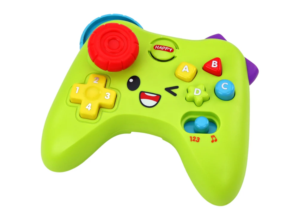 Lean Toys Interaktyvi mokomoji konsolė su šviesomis ir garsais, žalia