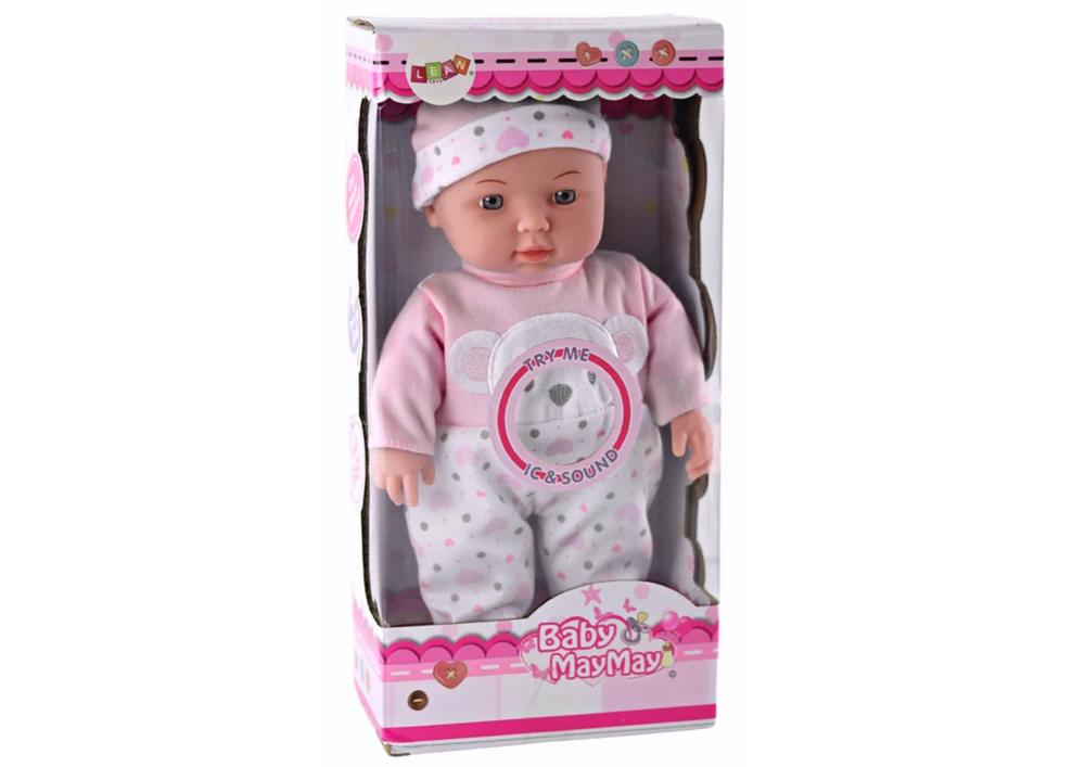 Lean Toys Lėlė su Rožine Pižama ir Meškučio Kepure, 30 cm