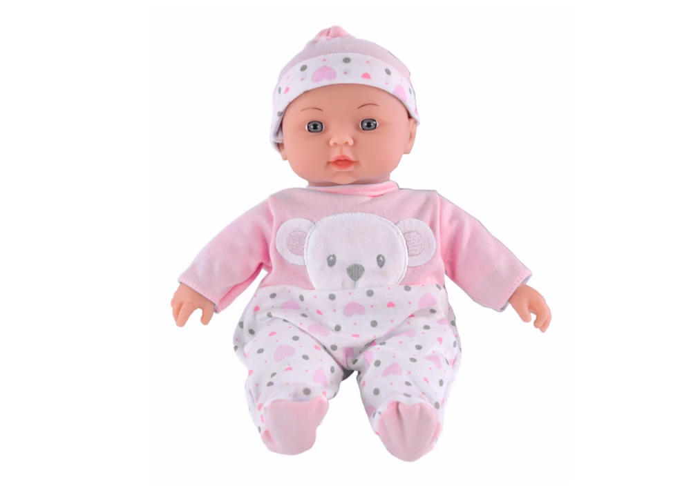 Lean Toys Lėlė su Rožine Pižama ir Meškučio Kepure, 30 cm
