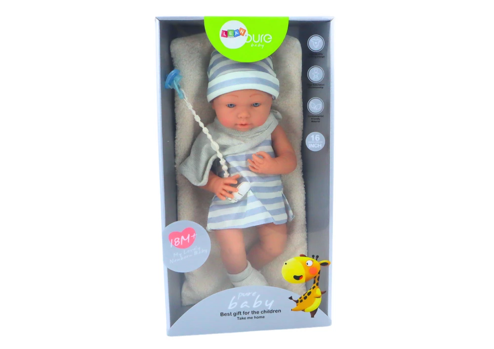 Lean Toys 42 cm lėlė su priedais vaikams nuo 18 mėn.