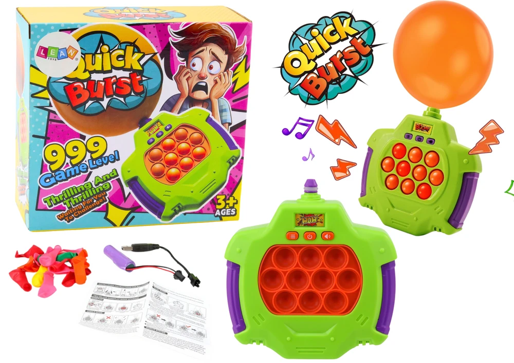 Lean Toys Pop-It elektroninė konsolė su sprogstančiais balionais