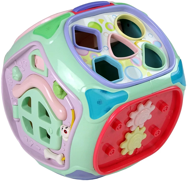 Lean Toys Interaktyvus mokomasis kubas su formomis ir pianinu