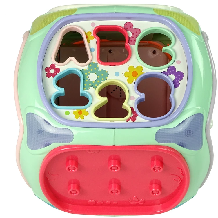 Lean Toys Interaktyvus mokomasis kubas su formomis ir pianinu